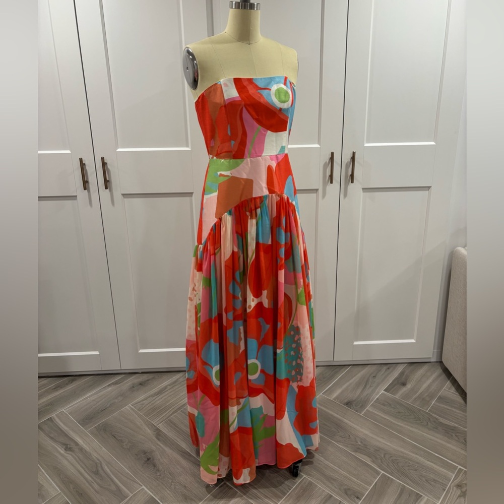 Hutch Collection strapless chiffon colorful gown